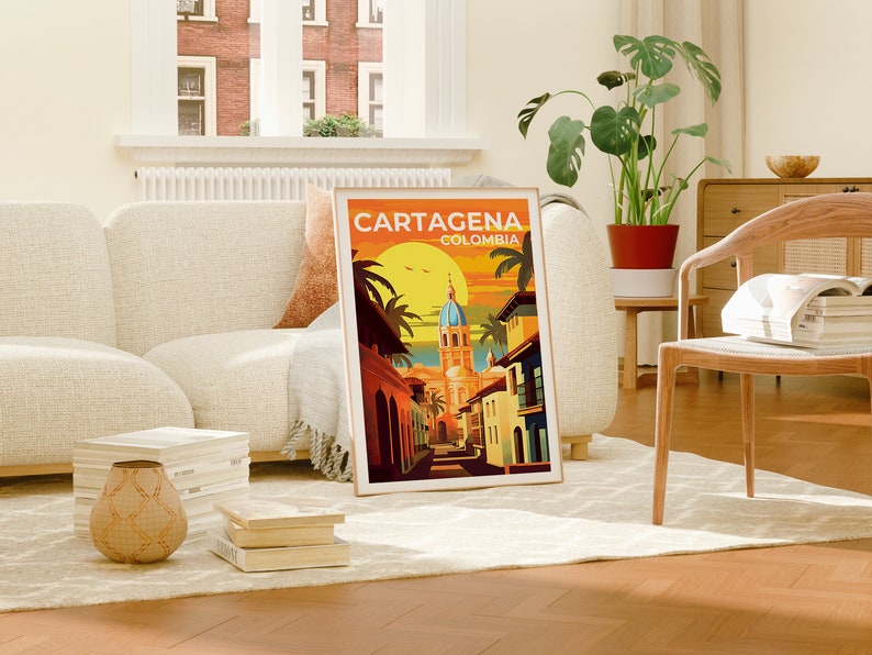 Cartagena Travel Poster, Colombia Wall Art, Colombia Print, Cartagena Poster, Colombia Poster, City Poster, Cartagena Art