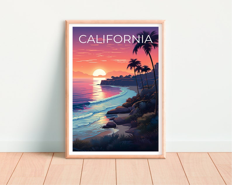California Travel Poster, Coast Wall Art, Coast Print, California Poster, Coast Poster, California Print, California Art