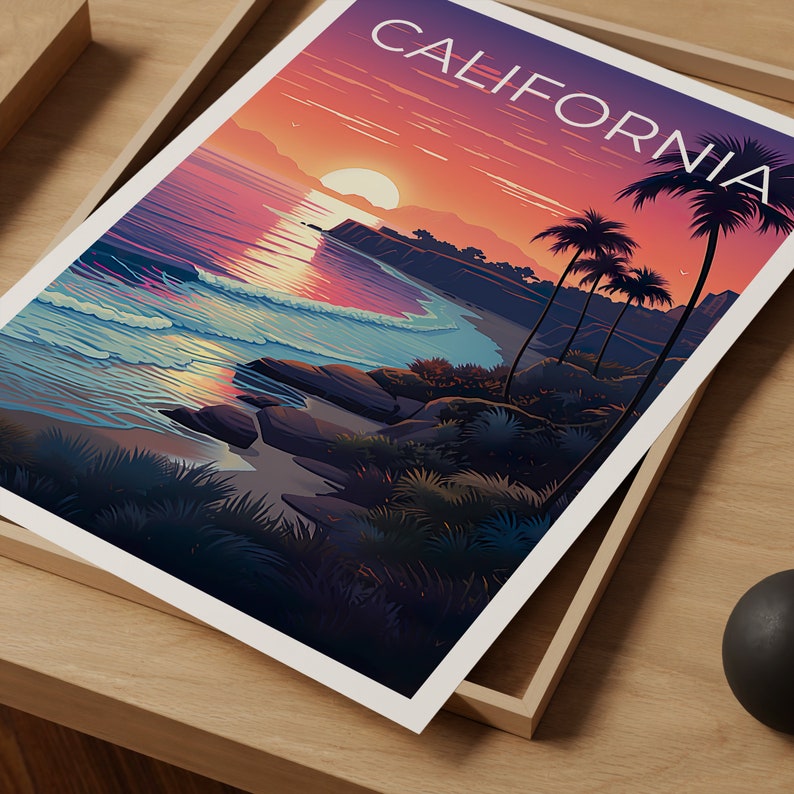 California Travel Poster, Coast Wall Art, Coast Print, California Poster, Coast Poster, California Print, California Art