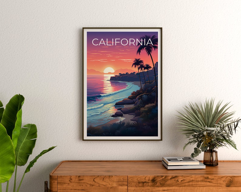 California Travel Poster, Coast Wall Art, Coast Print, California Poster, Coast Poster, California Print, California Art