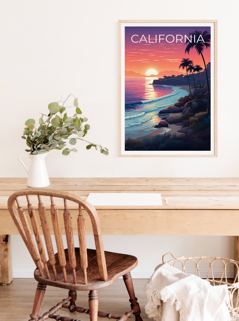 California Travel Poster, Coast Wall Art, Coast Print, California Poster, Coast Poster, California Print, California Art