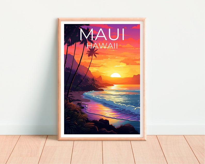 Maui Travel Poster, Hawaii Wall Art, Hawaii Print, Maui Poster, Hawaii Poster, Beach Poster, Hawaii Art