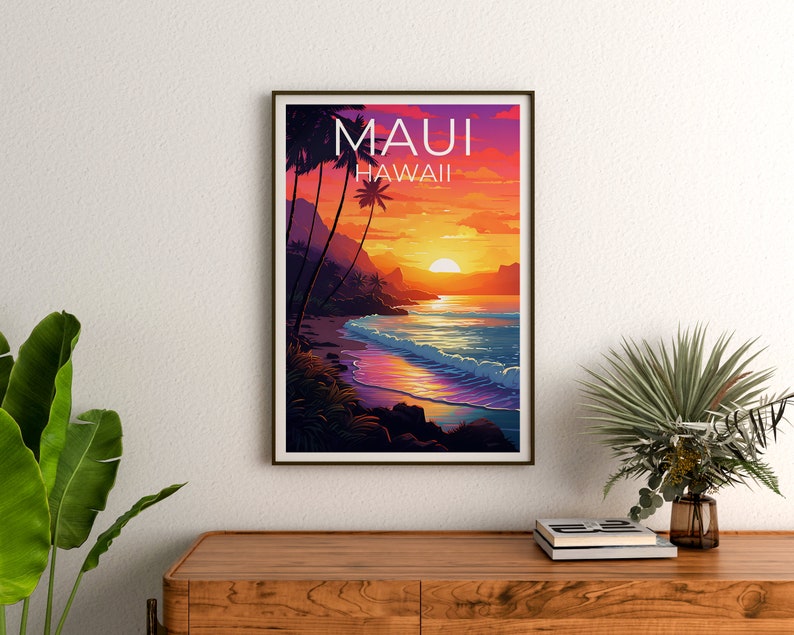 Maui Travel Poster, Hawaii Wall Art, Hawaii Print, Maui Poster, Hawaii Poster, Beach Poster, Hawaii Art