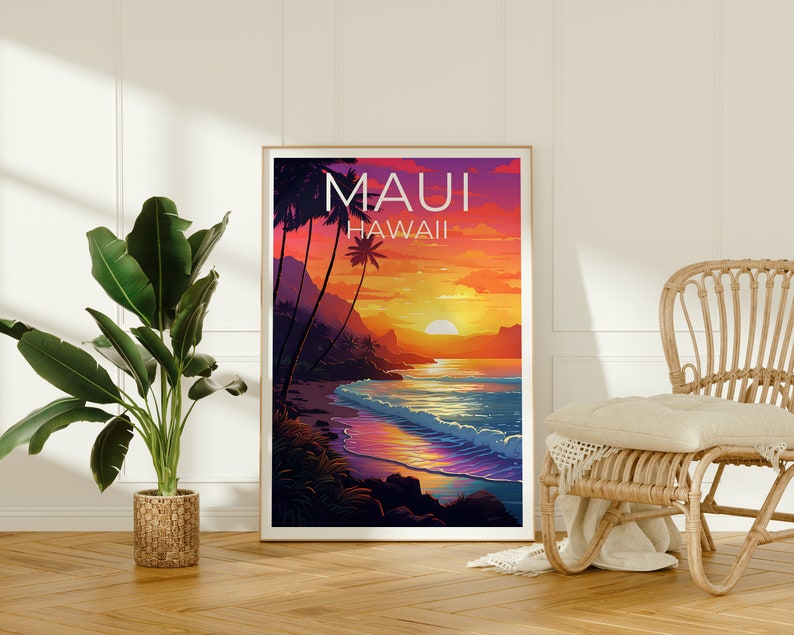 Maui Travel Poster, Hawaii Wall Art, Hawaii Print, Maui Poster, Hawaii Poster, Beach Poster, Hawaii Art