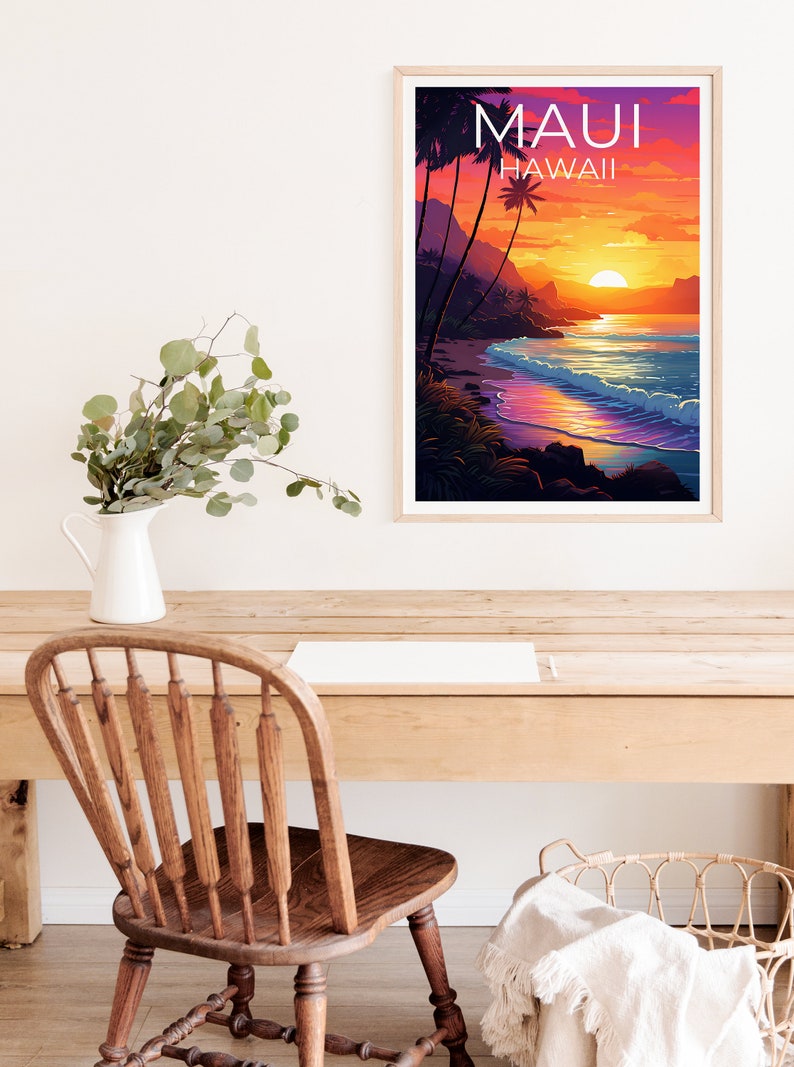 Maui Travel Poster, Hawaii Wall Art, Hawaii Print, Maui Poster, Hawaii Poster, Beach Poster, Hawaii Art