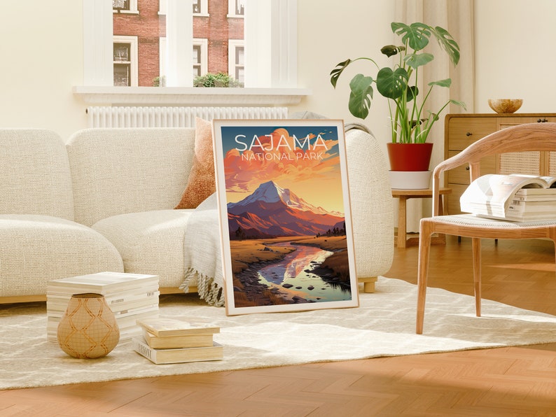 Sajama Park Travel Poster, Bolivia Wall Art, Bolivia Print, Sajama Park Poster, Bolivia Poster, South America Poster, Sajama Park Art
