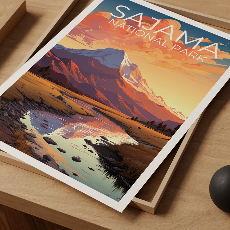 Sajama Park Travel Poster, Bolivia Wall Art, Bolivia Print, Sajama Park Poster, Bolivia Poster, South America Poster, Sajama Park Art