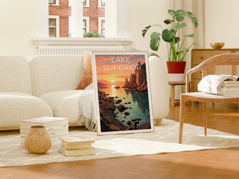 Lake Superior Poster, Lake Superior Kunst, Große Seen Poster, Große Seen Kunst