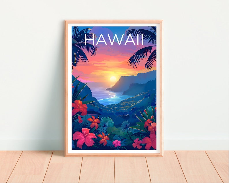 Hawaii Poster, Hawaii Print, Island Poster, Coast Print, Hawaii Travel Poster, Beach Poster, Hawaii Art