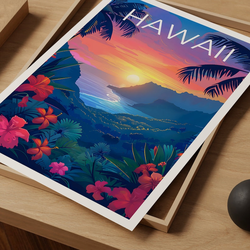 Hawaii Poster, Hawaii Print, Island Poster, Coast Print, Hawaii Travel Poster, Beach Poster, Hawaii Art