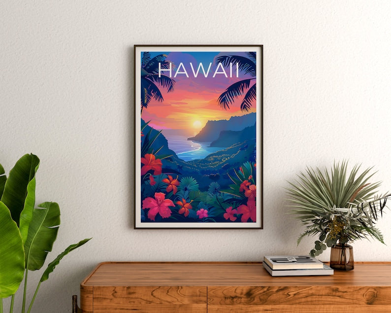 Hawaii Poster, Hawaii Print, Island Poster, Coast Print, Hawaii Travel Poster, Beach Poster, Hawaii Art