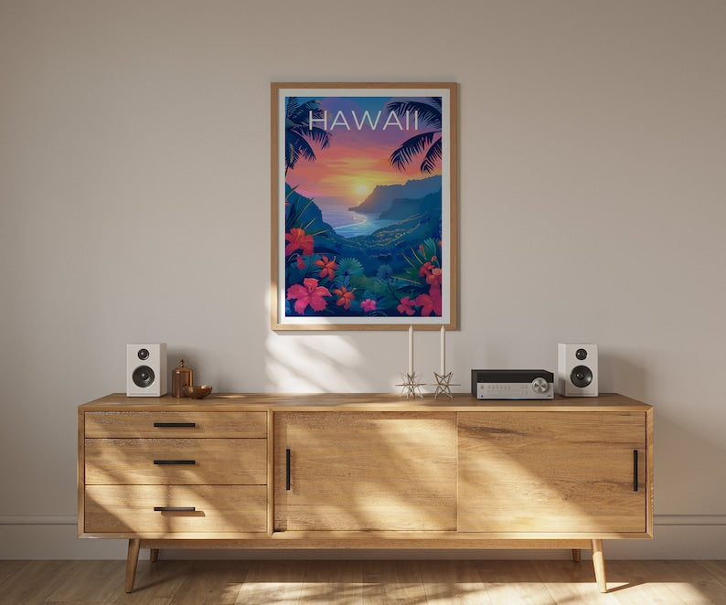 Hawaii Poster, Hawaii Print, Island Poster, Coast Print, Hawaii Travel Poster, Beach Poster, Hawaii Art