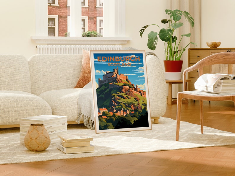 Edinburgh Travel Poster, Scotland Wall Art, Scotland Print, Edinburgh Poster, Edinburgh Castle Poster, Scotland Poster, Edinburgh Art