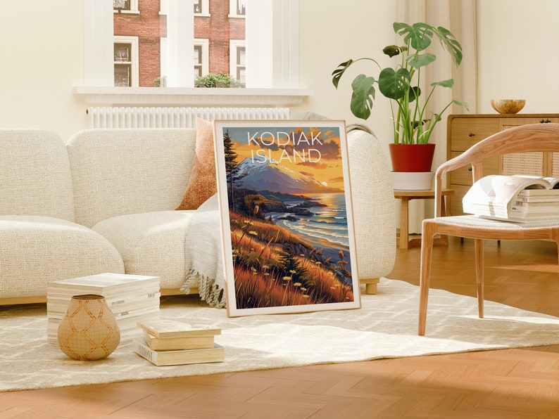 Kodiak Island Travel Poster, Kodiak Island Wall Art, Alaska Print, Alaska Poster, Kodiak Island Poster, Kodiak Island Poster, Alaska Gift