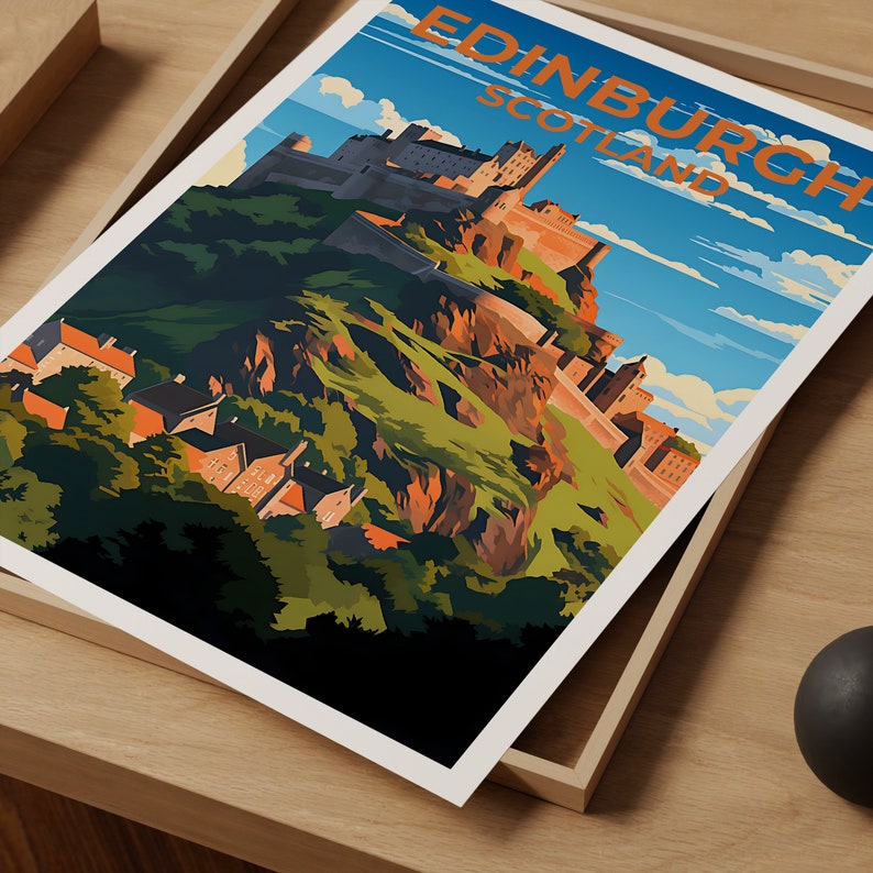 Edinburgh Travel Poster, Scotland Wall Art, Scotland Print, Edinburgh Poster, Edinburgh Castle Poster, Scotland Poster, Edinburgh Art