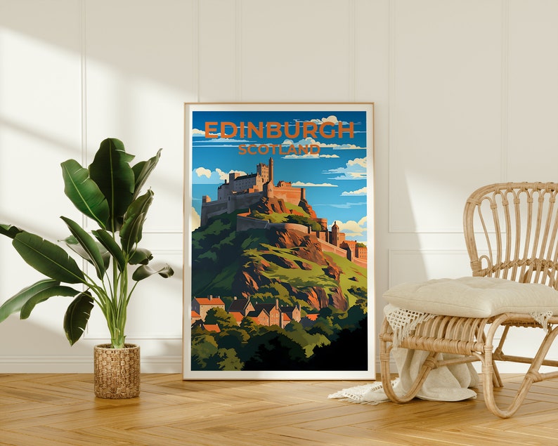 Edinburgh Travel Poster, Scotland Wall Art, Scotland Print, Edinburgh Poster, Edinburgh Castle Poster, Scotland Poster, Edinburgh Art
