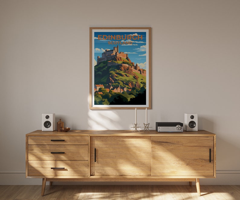 Edinburgh Travel Poster, Scotland Wall Art, Scotland Print, Edinburgh Poster, Edinburgh Castle Poster, Scotland Poster, Edinburgh Art