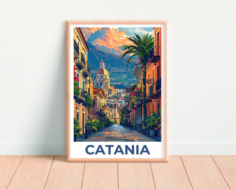 Catania Poster, Catania Print, Sicily Poster, Sicily Print, Catania Travel Poster, Italy Poster, Catania Art