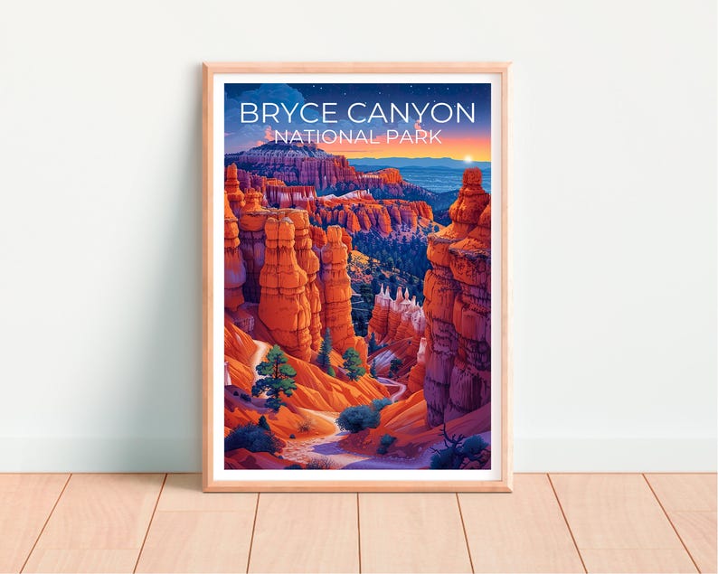 Affiche Bryce Canyon, Impression Utah, Cadeau de randonnée, Impression Bryce Canyon, Affiche Utah, Cadeau Utah, Cadeau de voyage