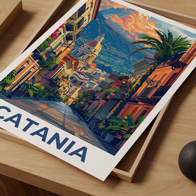 Catania Poster, Catania Print, Sicily Poster, Sicily Print, Catania Travel Poster, Italy Poster, Catania Art