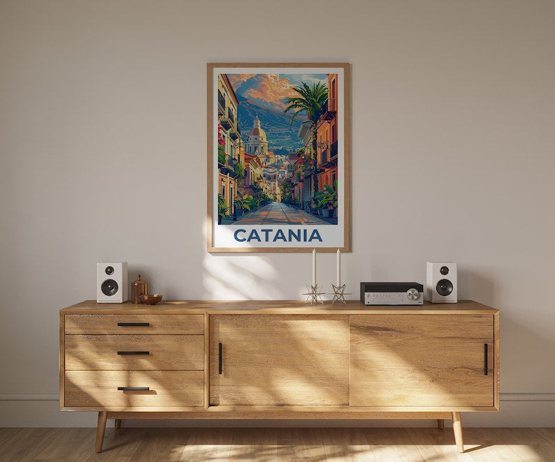 Catania Poster, Catania Print, Sicily Poster, Sicily Print, Catania Travel Poster, Italy Poster, Catania Art