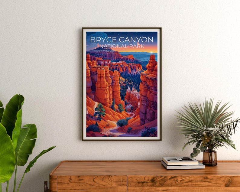 Affiche Bryce Canyon, Impression Utah, Cadeau de randonnée, Impression Bryce Canyon, Affiche Utah, Cadeau Utah, Cadeau de voyage