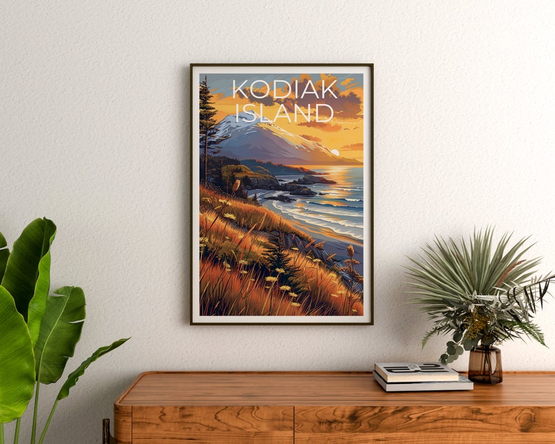Kodiak Island Travel Poster, Kodiak Island Wall Art, Alaska Print, Alaska Poster, Kodiak Island Poster, Kodiak Island Poster, Alaska Gift