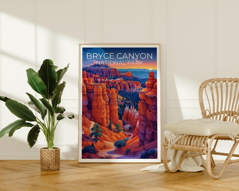 Affiche Bryce Canyon, Impression Utah, Cadeau de randonnée, Impression Bryce Canyon, Affiche Utah, Cadeau Utah, Cadeau de voyage