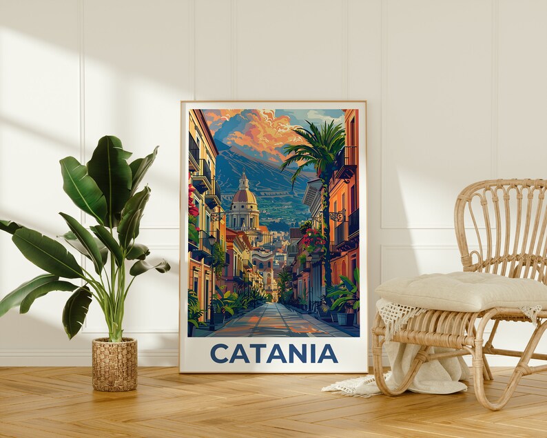 Catania Poster, Catania Print, Sicily Poster, Sicily Print, Catania Travel Poster, Italy Poster, Catania Art