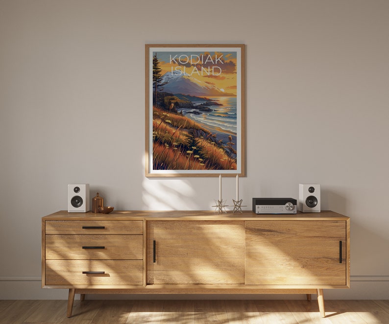 Kodiak Island Travel Poster, Kodiak Island Wall Art, Alaska Print, Alaska Poster, Kodiak Island Poster, Kodiak Island Poster, Alaska Gift
