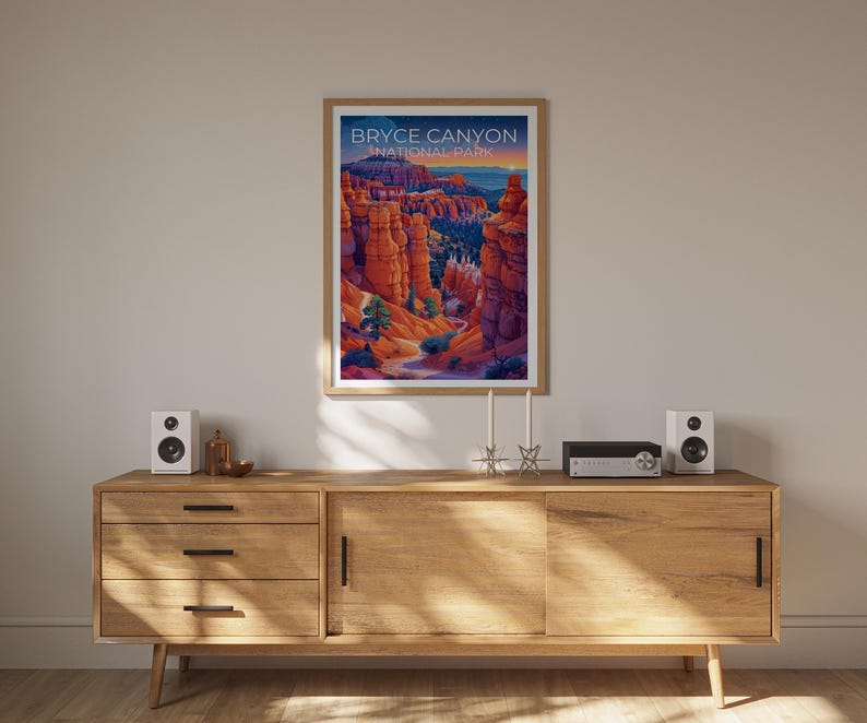 Affiche Bryce Canyon, Impression Utah, Cadeau de randonnée, Impression Bryce Canyon, Affiche Utah, Cadeau Utah, Cadeau de voyage