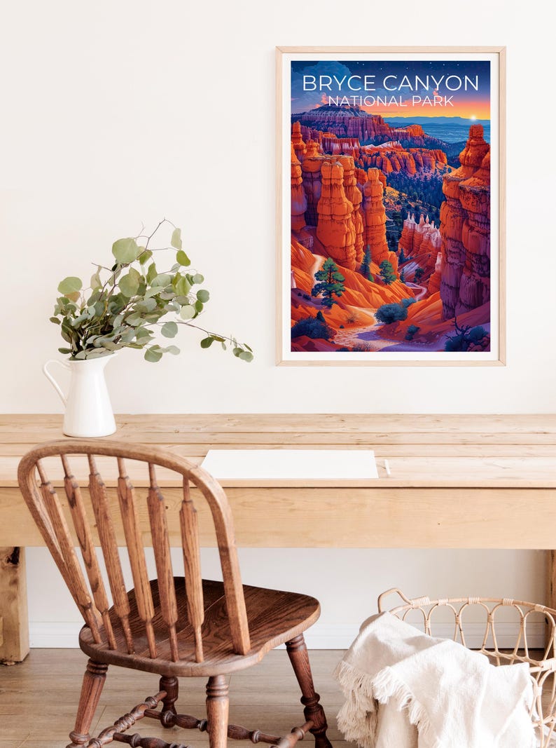 Affiche Bryce Canyon, Impression Utah, Cadeau de randonnée, Impression Bryce Canyon, Affiche Utah, Cadeau Utah, Cadeau de voyage