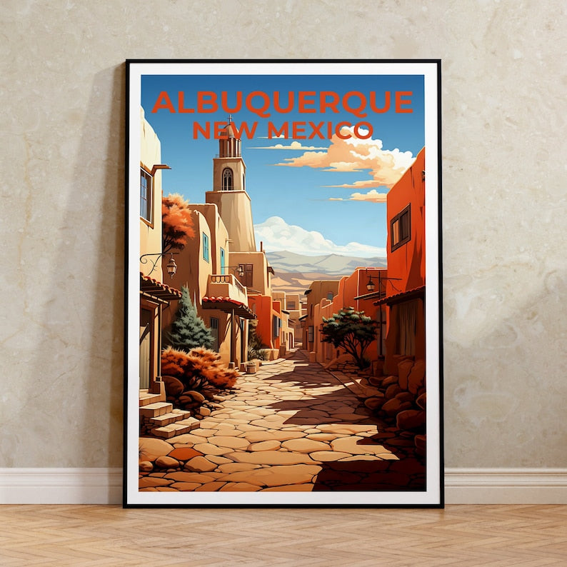 Albuquerque Travel Poster, New Mexico Wall Art, New Mexico Print, Albuquerque Poster, New Mexico Poster, City Poster, Albuquerque Art