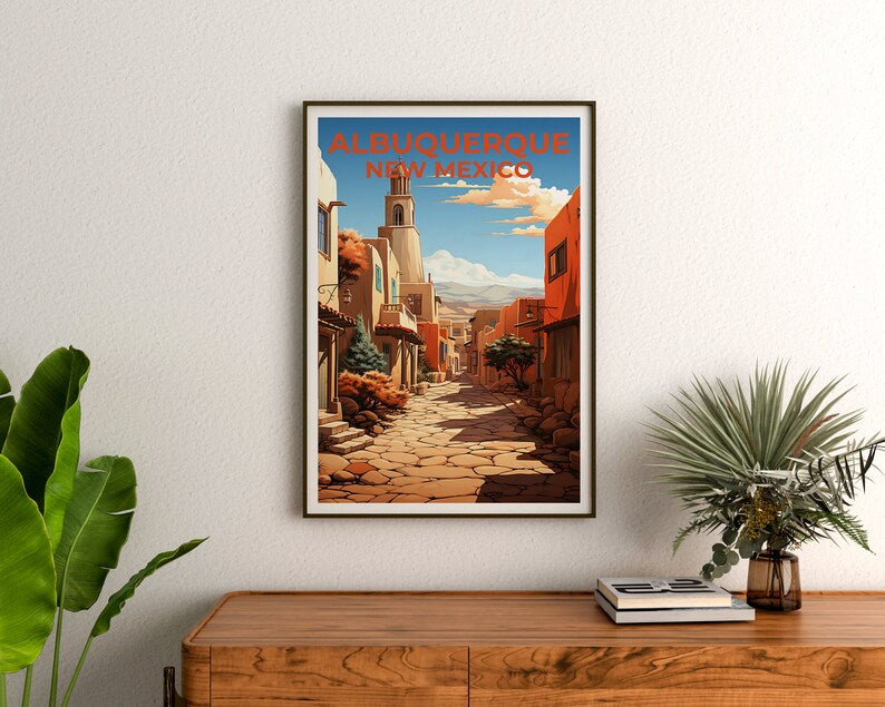 Albuquerque Travel Poster, New Mexico Wall Art, New Mexico Print, Albuquerque Poster, New Mexico Poster, City Poster, Albuquerque Art