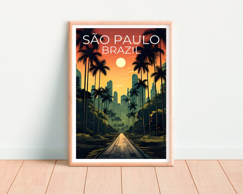 São Paulo Poster, Brazil Print, São Paulo Art, São Paulo Print, São Paulo Travel Poster, Brazil Poster, São Paulo Wall Art