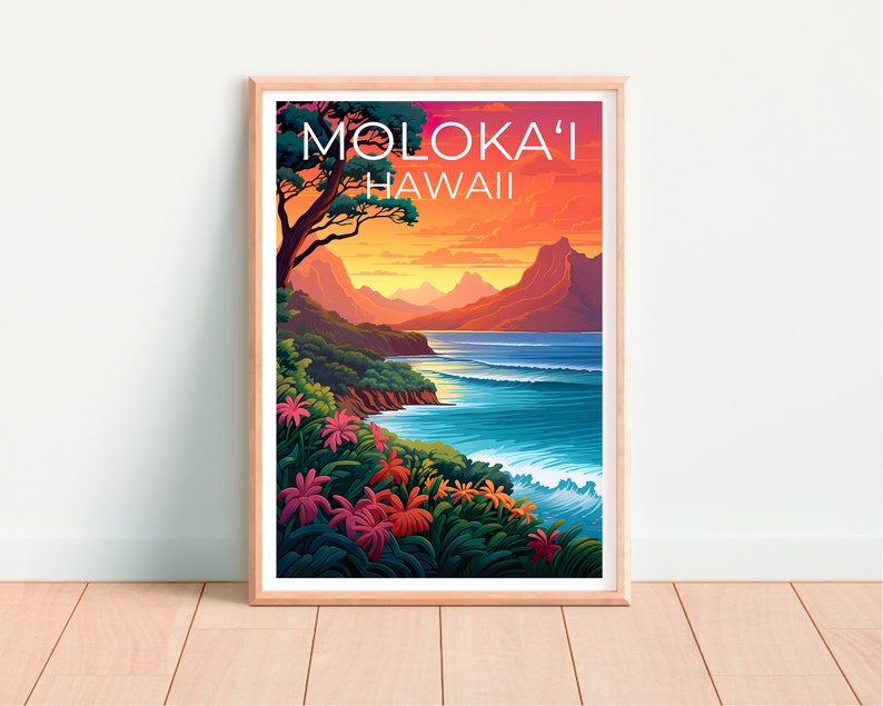 Moloka‘i Poster, Moloka‘i Print, Hawaii Art, Molokai Poster, Moloka‘i Poster, Hawaii Poster, Hawaii Island Poster