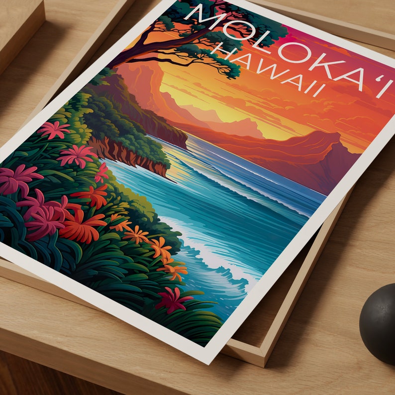 Moloka‘i Poster, Moloka‘i Print, Hawaii Art, Molokai Poster, Moloka‘i Poster, Hawaii Poster, Hawaii Island Poster
