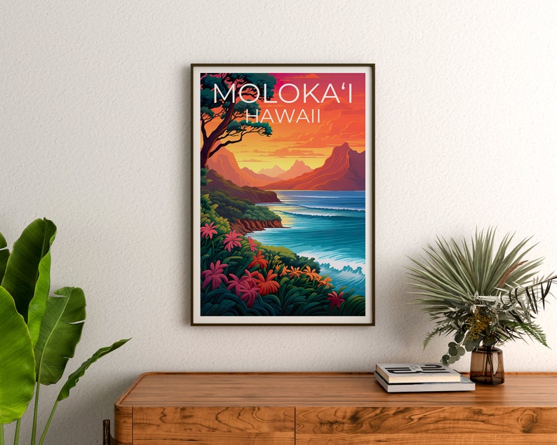 Moloka‘i Poster, Moloka‘i Print, Hawaii Art, Molokai Poster, Moloka‘i Poster, Hawaii Poster, Hawaii Island Poster