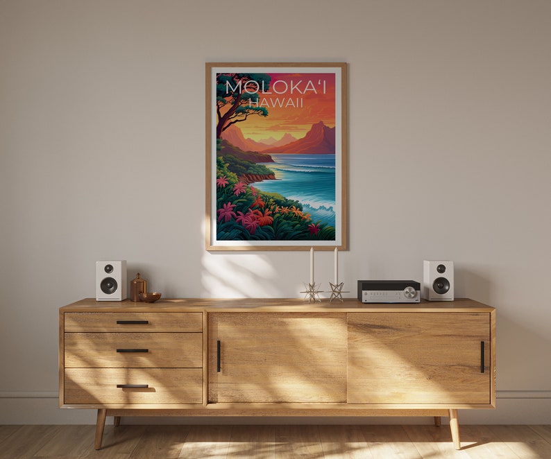 Moloka‘i Poster, Moloka‘i Print, Hawaii Art, Molokai Poster, Moloka‘i Poster, Hawaii Poster, Hawaii Island Poster