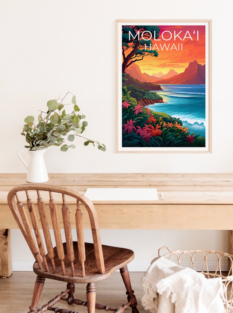 Moloka‘i Poster, Moloka‘i Print, Hawaii Art, Molokai Poster, Moloka‘i Poster, Hawaii Poster, Hawaii Island Poster