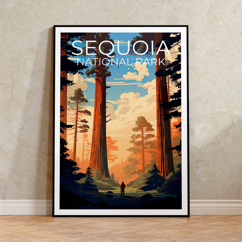 Sequoia Travel Poster, California Wall Art, California Print, Sequoia Poster, California Poster, Sequoia Trees Poster, Sequoia Print