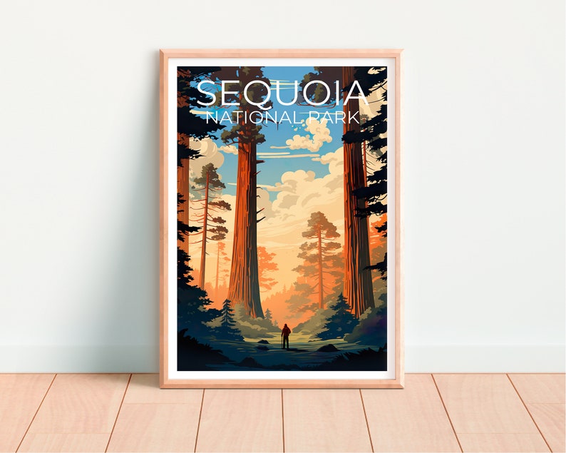 Sequoia Travel Poster, California Wall Art, California Print, Sequoia Poster, California Poster, Sequoia Trees Poster, Sequoia Print