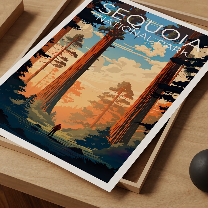 Sequoia Travel Poster, California Wall Art, California Print, Sequoia Poster, California Poster, Sequoia Trees Poster, Sequoia Print