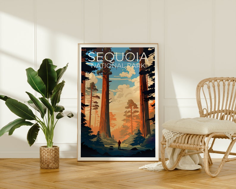 Sequoia Travel Poster, California Wall Art, California Print, Sequoia Poster, California Poster, Sequoia Trees Poster, Sequoia Print