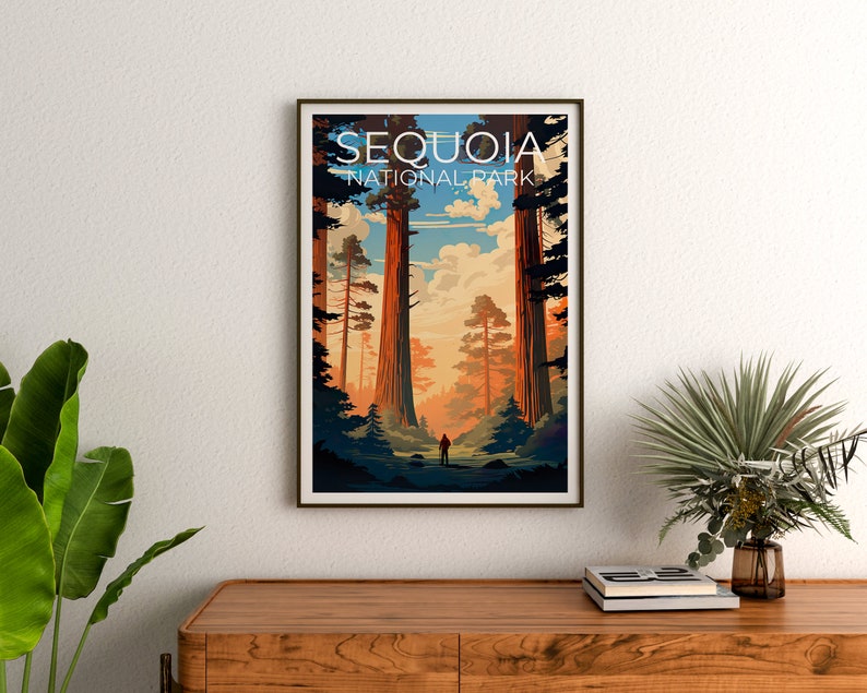 Sequoia Travel Poster, California Wall Art, California Print, Sequoia Poster, California Poster, Sequoia Trees Poster, Sequoia Print