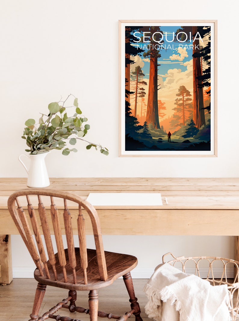 Sequoia Travel Poster, California Wall Art, California Print, Sequoia Poster, California Poster, Sequoia Trees Poster, Sequoia Print