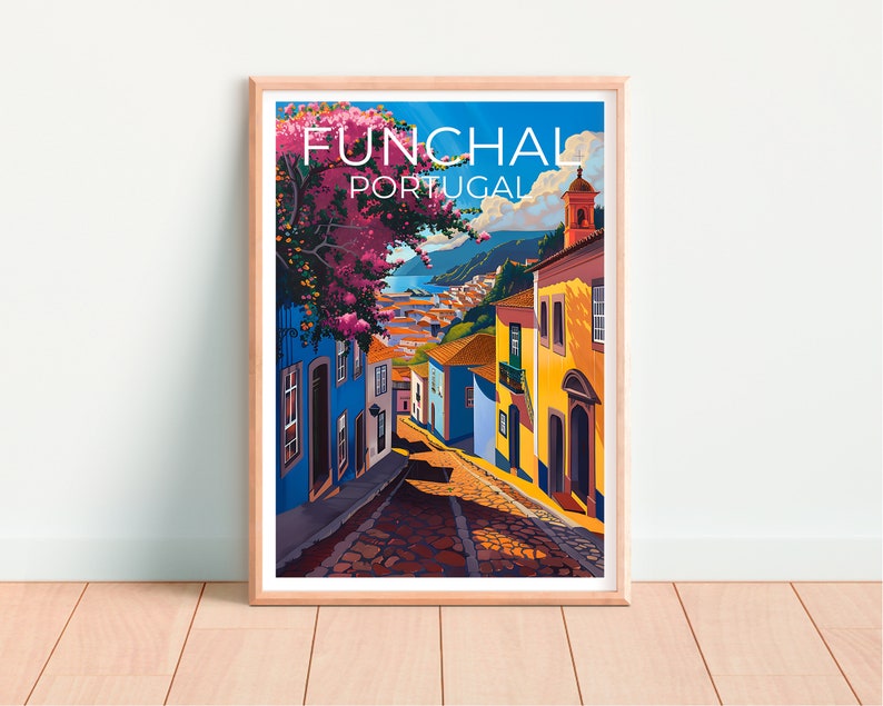 Funchal Travel Poster, Portugal Wall Art, Portugal Print, Funchal Poster, Portugal Poster, Funchal Print, Funchal Art