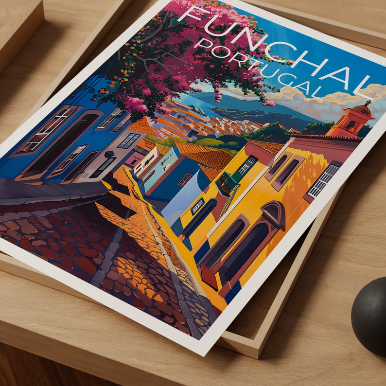 Funchal Travel Poster, Portugal Wall Art, Portugal Print, Funchal Poster, Portugal Poster, Funchal Print, Funchal Art