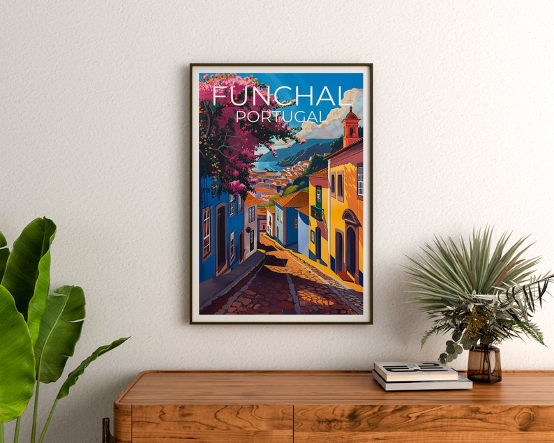 Funchal Travel Poster, Portugal Wall Art, Portugal Print, Funchal Poster, Portugal Poster, Funchal Print, Funchal Art