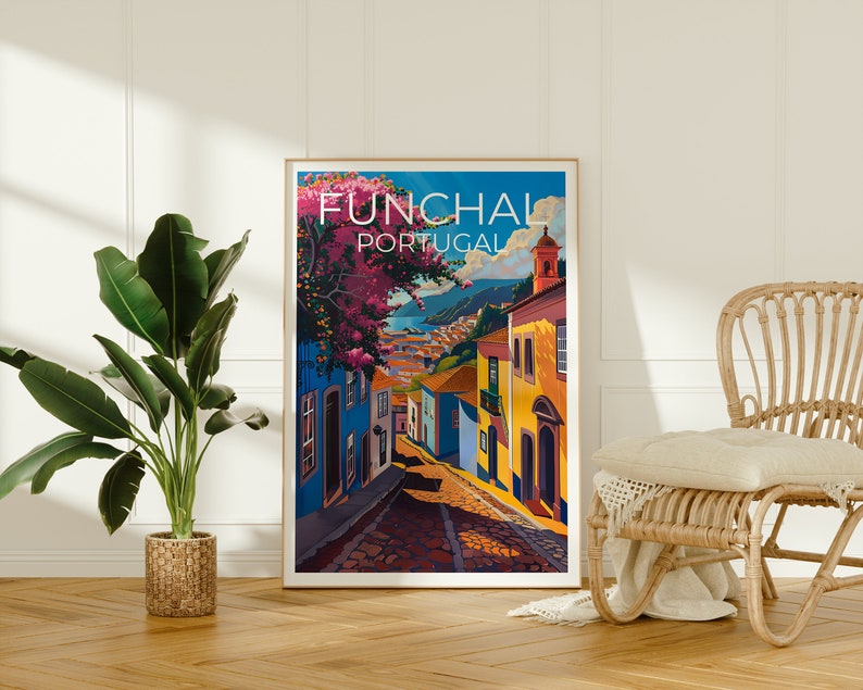 Funchal Travel Poster, Portugal Wall Art, Portugal Print, Funchal Poster, Portugal Poster, Funchal Print, Funchal Art